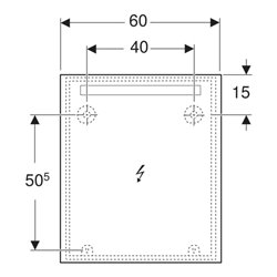 Geberit Lichtspiegel Option Basic Beleuchtung oben, 60x70cm
