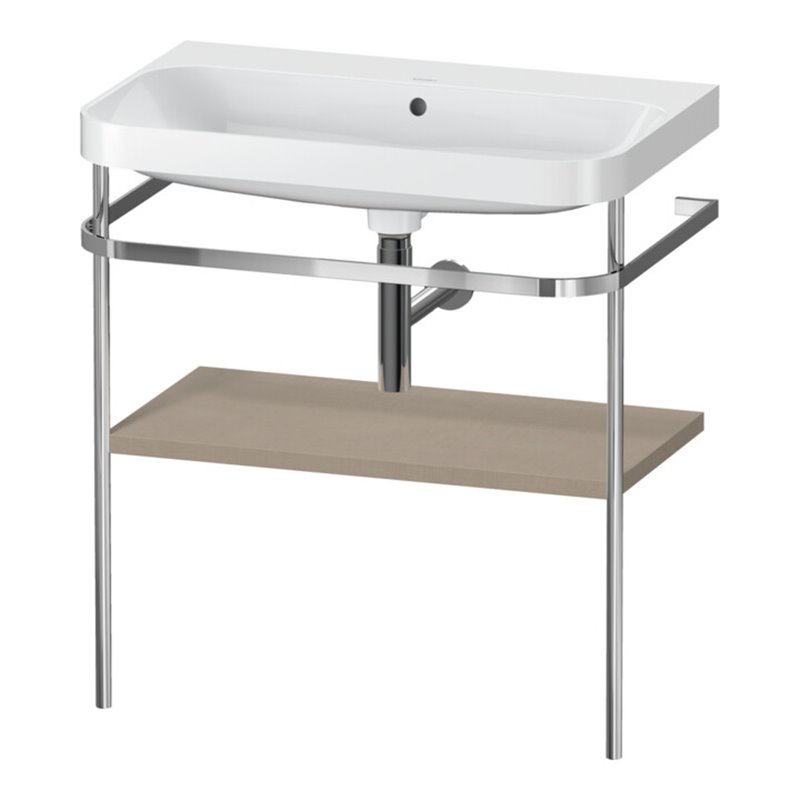 Duravit Möbelwaschtisch-Kombi Happy D.2 Plus 77,5x49cm, o. HL, lei, mit Metallkonsole