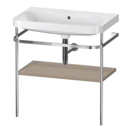 Duravit Möbelwaschtisch-Kombi Happy D.2 Plus 77,5x49cm, o. HL, lei, mit Metallkonsole