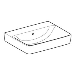 Geberit Waschtisch Renova Plan 60x48cm, o. Hahnl., m ÜL, weiß KeraTect