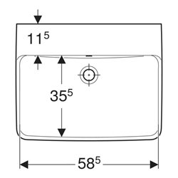 Geberit Waschtisch Renova Plan 60x48cm, o. Hahnl., m ÜL, weiß KeraTect