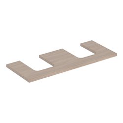 Geberit Waschtisch-Platte One 120x3x47cm, Eiche/Mela Holz, AS 2-fach