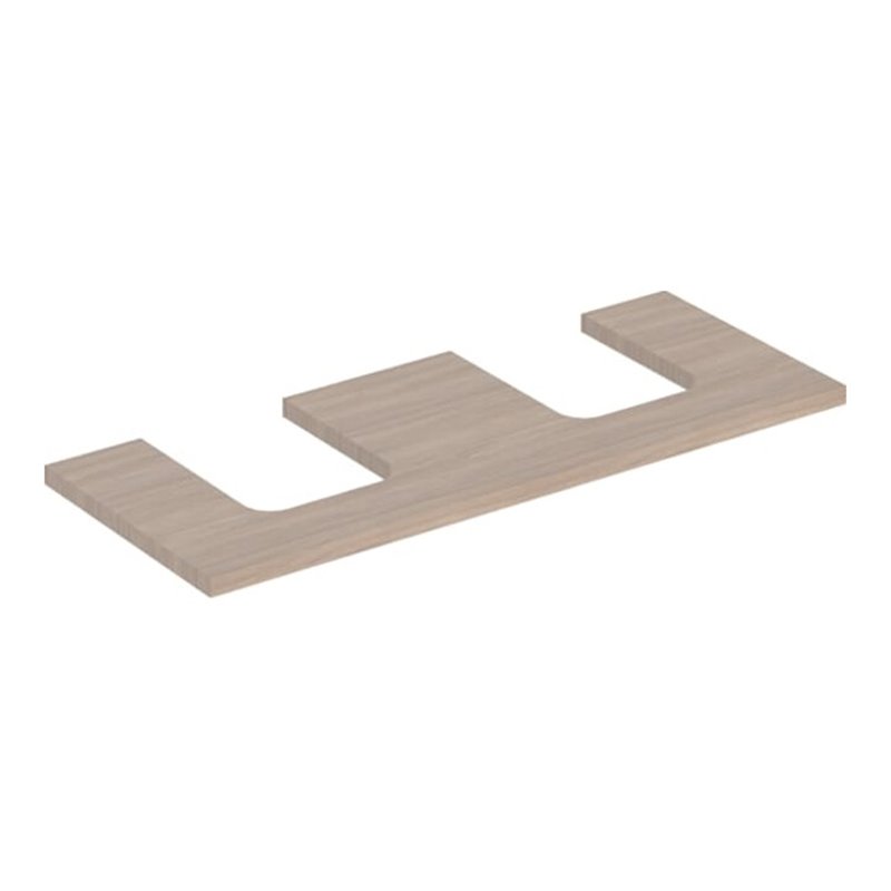 Geberit Waschtisch-Platte One 120x3x47cm, Eiche/Mela Holz, AS 2-fach