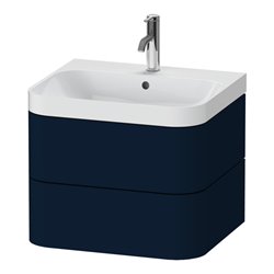 Duravit Möbelwaschtisch Happy D.2 Plus 57,5x49cm, 1 HL, blau s-matt, 2 Schubk.
