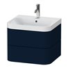 Duravit Möbelwaschtisch Happy D.2 Plus 57,5x49cm, 1 HL, blau s-matt, 2 Schubk.