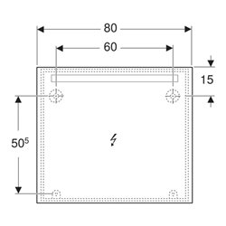Geberit Lichtspiegel Option Basic Beleuchtung oben, 80x70cm