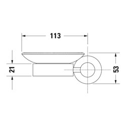 Duravit Seifenschale D-Code 13,5x12cm, Gl. we. ma, Sch links, chrom