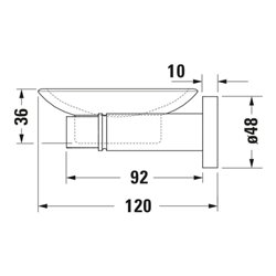 Duravit Seifenschale D-Code 13,5x12cm, Gl. we. ma, Sch links, chrom