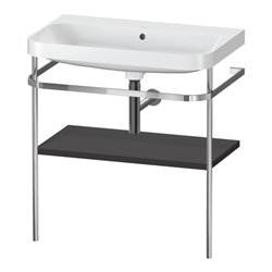 Duravit Möbelwaschtisch-Kombi Happy D.2 Plus 77,5x49cm, o. HL, graph matt, m Konsole