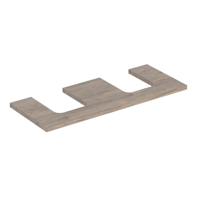 Geberit Waschtisch-Platte One 120x3x47cm, N hick./Mela Holz, AS 2-fach