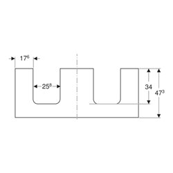 Geberit Waschtisch-Platte One 120x3x47cm, N hick./Mela Holz, AS 2-fach