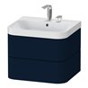 Duravit Möbelwaschtisch Happy D.2 Plus 57,5x49cm, 2 HL, blau s-matt, 2 Schubk.
