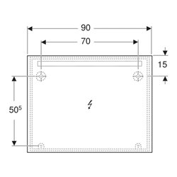 Geberit Lichtspiegel Option Basic Beleuchtung oben, 90x70cm