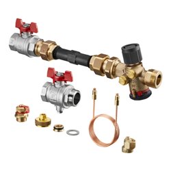 Oventrop Wärmezähleranschlussset Multidis SF m QDP, DN 20 b 1.350 l/h, DG, KH DN 20