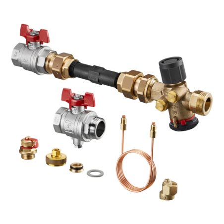 Oventrop Wärmezähleranschlussset Multidis SF m QDP, DN 20 b 1.350 l/h, DG, KH DN 20