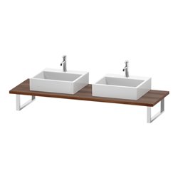 Duravit Konsole L-Cube 80-200x55cm, 2 A., Stär 3cm, Nussb Nat