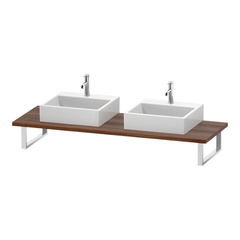 Duravit Konsole L-Cube 80-200x55cm, 2 A., Stär 3cm, Nussb Nat