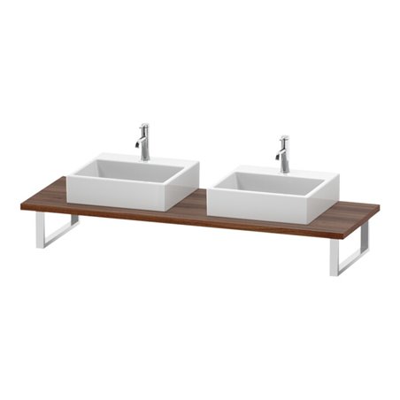 Duravit Konsole L-Cube 80-200x55cm, 2 A., Stär 3cm, Nussb Nat
