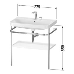 Duravit Möbelwaschtisch-Kombi Happy D.2 Plus 77,5x49cm, o. HL, Nussb geb., m Konsole