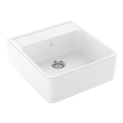 V&B Spülstein-Einzelbecken m Abl.garn, Hand., sn white CeramicPlus