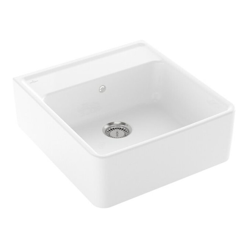 V&B Spülstein-Einzelbecken m Abl.garn, Hand., sn white CeramicPlus