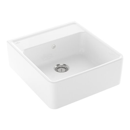 V&B Spülstein-Einzelbecken m Abl.garn, Hand., sn white CeramicPlus