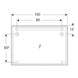 Geberit Lichtspiegel Option Basic Beleuchtung oben, 100x70cm