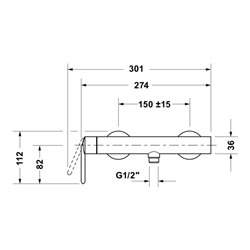Duravit Brause-Einhebelmischer Balcoon AP, m Rückflussverh., Wd-mont., ch hgl