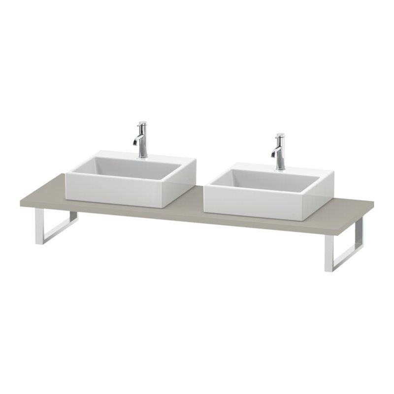 Duravit Konsole L-Cube 80-200x55cm, 2 Ausschn, Stär 3cm, Tau ma