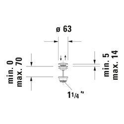 Duravit Push-Open-Ventil f WT mit Überlauf, Bronze gebürstet