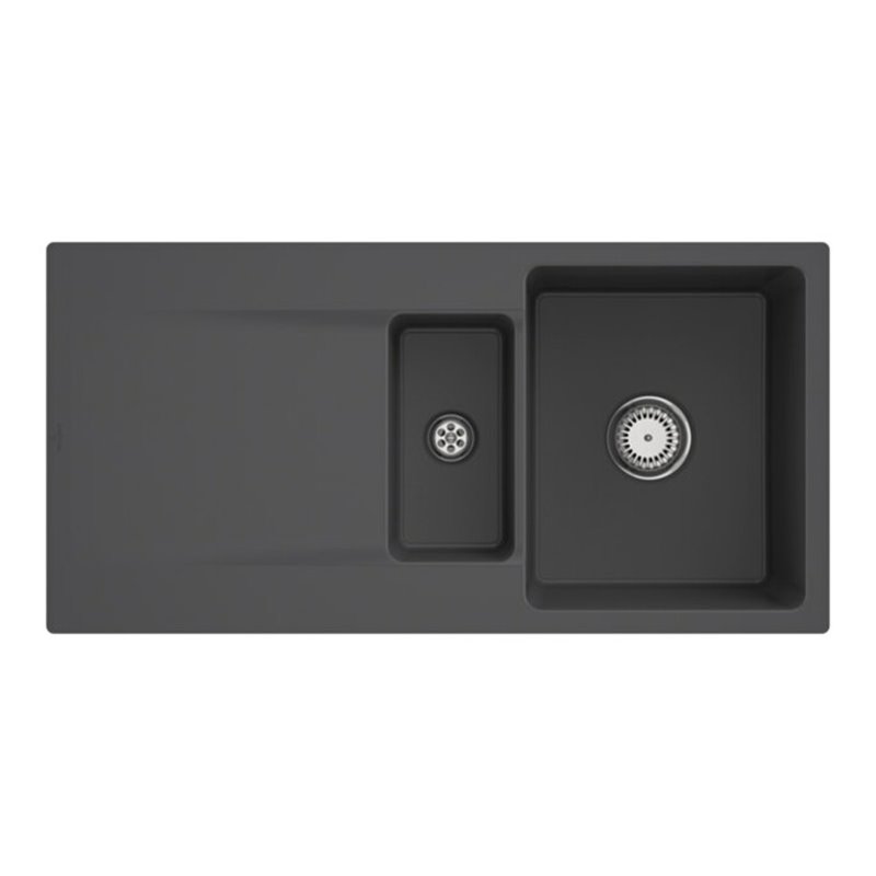 V&B bündige Spüle Siluet 60 R Flat m Abl.garn, Handbetätigung, graphit