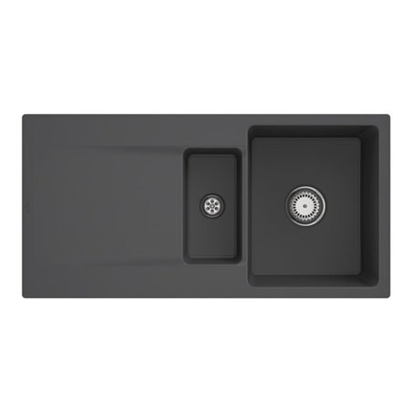 V&B bündige Spüle Siluet 60 R Flat m Abl.garn, Handbetätigung, graphit