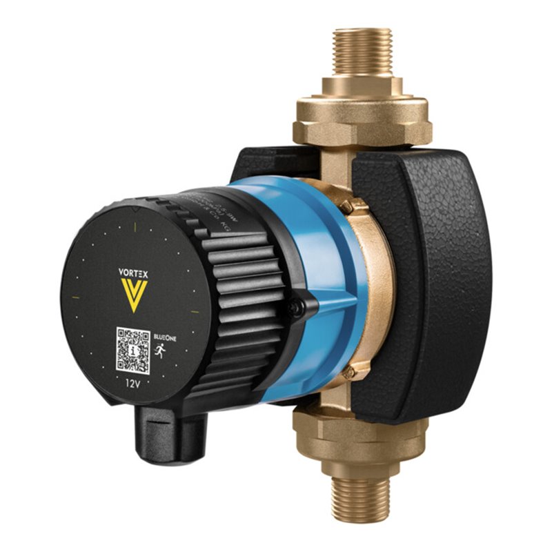 Vortex Trinkwasser-Zirkulationspumpe BWO 155-12V m Dauerl., 1/2' AGxd 15mm, V-Gehäuse