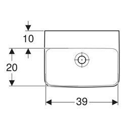 Geberit Handwaschbecken Renova Plan 45x34cm, o. Hahnl., o. ÜL, weiß KeraTect