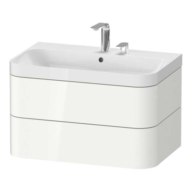 Duravit Möbelwaschtisch Happy D.2 Plus 77,5x49cm, 2 HL, we hgl, 2 Schubkästen