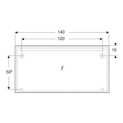 Geberit Lichtspiegel Option Basic Beleuchtung oben, 140x70cm