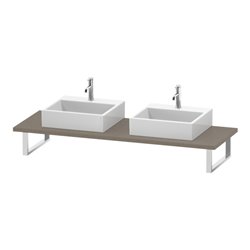 Duravit Konsole L-Cube 80-200x55cm, 2 Ausschn, Stär 3cm, leinen