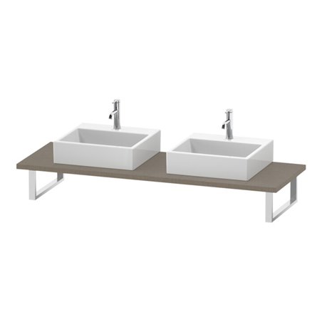 Duravit Konsole L-Cube 80-200x55cm, 2 Ausschn, Stär 3cm, leinen