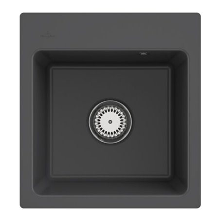 V&B bündige Spüle Subway 45 XS Flat m Abl.garn, Handbetätigung, graphit