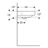 Geberit Waschtisch Renova Plan 55x44cm, o. Hahnl., m ÜL, weiß KeraTect