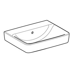 Geberit Waschtisch Renova Plan 55x44cm, o. Hahnl., m ÜL, weiß KeraTect