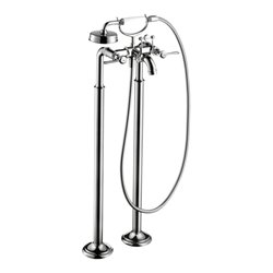 hansgrohe Fertigmontageset Axor Montreux Zwei-Griff-Spültischarmatur, boden, m HG, brush. ni.