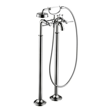 hansgrohe Fertigmontageset Axor Montreux Zwei-Griff-Spültischarmatur, boden, m HG, brush. ni.