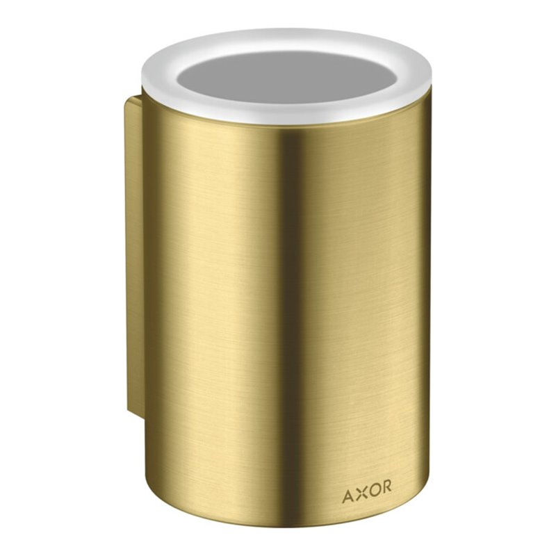 hansgrohe Zahnputzbecher Axor Universal Circular d 76x114mm, Wandmontage, brushed brass