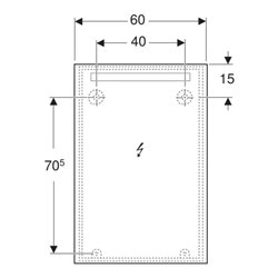 Geberit Lichtspiegel Option Basic Beleuchtung oben, 60x90cm