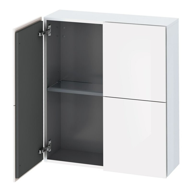 Duravit Halbhochschrank L-Cube 70x24,3x80cm, 2 Türen, taupe supermatt