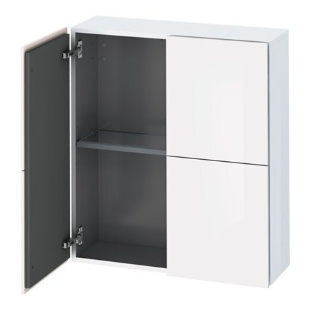 Duravit Halbhochschrank L-Cube 70x24,3x80cm, 2 Türen, taupe supermatt