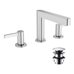 hansgrohe 3-Loch-Waschtischarmatur 110 Finoris mit Push-Open-Ablaufgarnitur, chrom