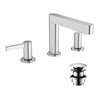 hansgrohe 3-Loch-Waschtischarmatur 110 Finoris mit Push-Open-Ablaufgarnitur, chrom