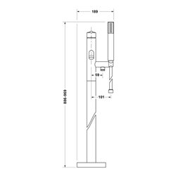 Duravit Fertigmontageset Balcoon UP-WA.-EHM, A 201mm, bodenst., ch hgl